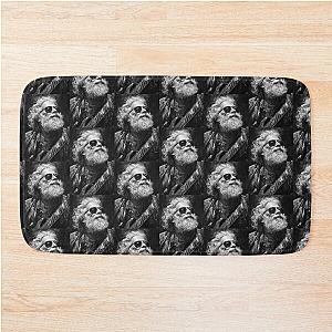 Iconic Jerry Garcia Portrait in Black White Bath Mat