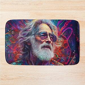 Jerry Garcia Psychedelic Artwork – Tribute to Guitar Legend Music Icon Design Bath Mat