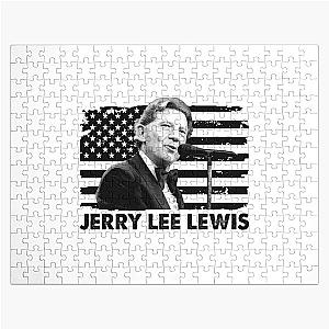 Retro American Flag Jerry Lee Lewis Music Gift Jigsaw Puzzle