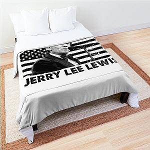 Retro American Flag Jerry Lee Lewis Music Gift Comforter