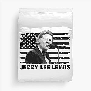 Retro American Flag Jerry Lee Lewis Music Gift Duvet Cover