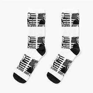 Retro American Flag Jerry Lee Lewis Music Gift Socks