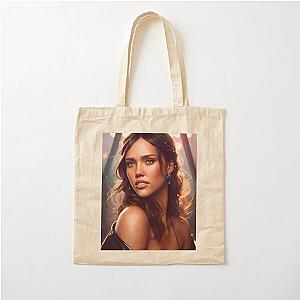 Jessica Alba Digital Art Cotton Tote Bag