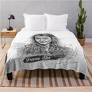 Jessica Alba Abstract Art Throw Blanket