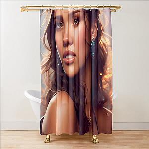 Jessica Alba Digital Fan Art Shower Curtain