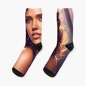 Jessica Alba Digital Fan Art Socks
