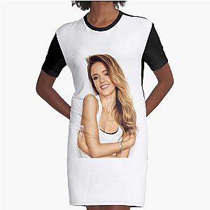Jessica Alba Graphic T Shirt Dress
