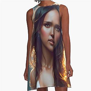 Jessica Alba Digital Fan Art A-Line Dress