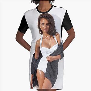 Jessica Alba Graphic T-shirt Dress