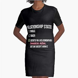 Relationship with Jessica Alba Graphic T Shirt Dress 

Corrected:
Relationship with Jessica Alba Graphic T Shirt Dress