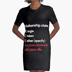 Jessica Alba Relationship Graphic T Shirt Dress