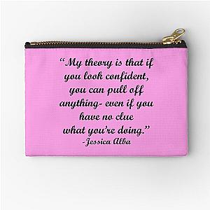 Theory of Confidence with Jessica Alba Quote Zipper Pouch