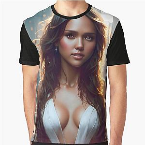 Jessica Alba Digital Fan Art Graphic T-Shirt