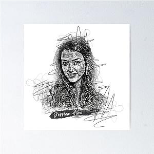 Jessica Alba Abstract Sketch Art Jessica Alba Sketch Design Poster