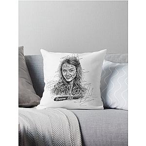 Jessica Alba Abstract Sketch Art and Design Throw Pillow