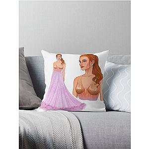 jessica chastain oscars 2022 Throw Pillow