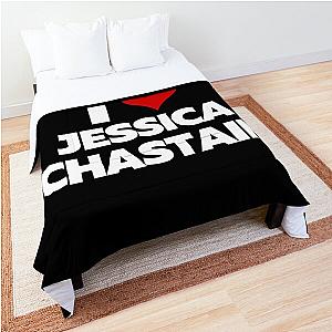 I Love Jessica Chastain (White Text) Comforter