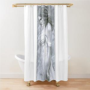 Jessica Chastain Charcoal Sketch Shower Curtain