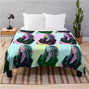 Jessica Chastain Pop Art Throw Blanket