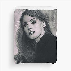 Jessica Chastain - Pastel on Canvas Painting Duvet Cover