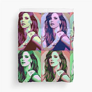 Jessica Chastain Pop Art Duvet Cover