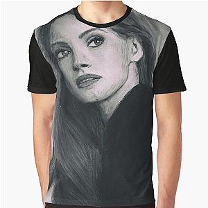 Jessica Chastain - Pastel on Canvas Painting Graphic T-Shirt