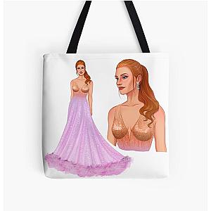 jessica chastain oscars 2022 All Over Print Tote Bag