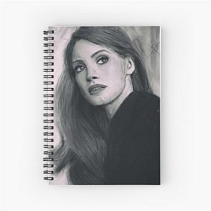 Jessica Chastain - Pastel on Canvas Painting Spiral Notebook