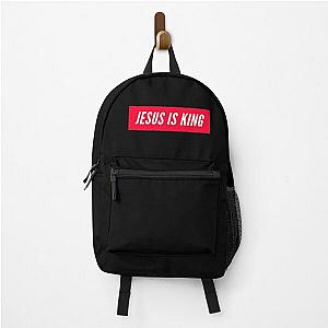 Jesus Is King Backpacks - Jesus Is King Christian Red and White Text Design Cross Men Women Black Backpack RB0309