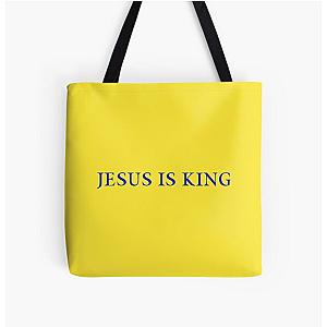 Jesus Is King Bags - Jesus is King - Kanye West (Blue on Yellow) All Over Print Tote Bag RB0309