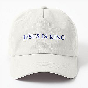 Jesus Is King Hats &amp; Caps - Jesus is King - Kanye West (Blue on Yellow) Dad Hat RB0309