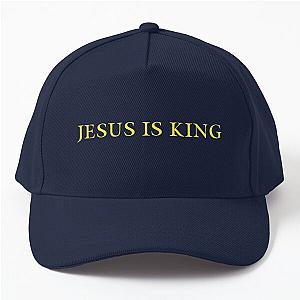 Jesus Is King Hats &amp; Caps - Jesus is King - Kanye West (Yellow on Blue) Baseball Cap RB0309