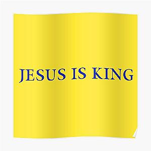 Jesus Is King Posters - Jesus is King - Kanye West (Blue on Yellow) Poster RB0309