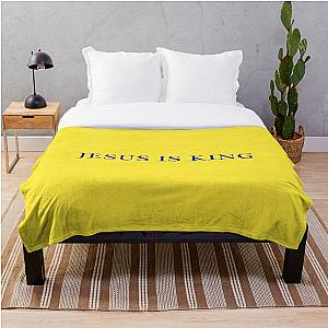 Jesus Is King Blanket - Jesus is King - Kanye West (Blue on Yellow) Throw Blanket RB0309