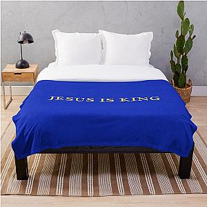 Jesus Is King Blanket - Jesus is King - Kanye West (Yellow on Blue) Throw Blanket RB0309