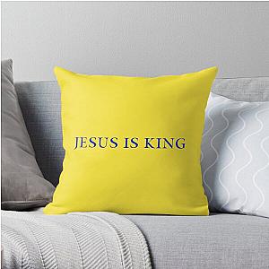 Jesus Is King Pillows - Jesus is King - Kanye West (Blue on Yellow) Throw Pillow RB0309