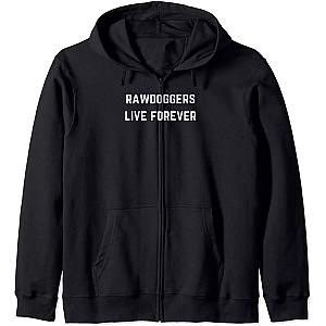 Jidion Hoodies - Jidion Zipped Hoodie, Rawdoggers Live Forever - Rawdog and Rawdogging fun Zip Hoodie