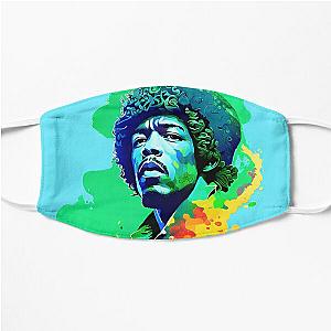 Portrait of Jimi Hendrix painted in graffiti style Flat Mask