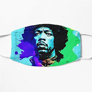 Portrait of Jimi Hendrix painted in graffiti style Flat Mask