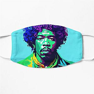 Portrait of Jimi Hendrix painted in graffiti style Flat Mask