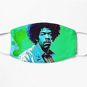 Portrait of Jimi Hendrix painted in graffiti style Flat Mask