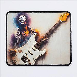 Jimi Hendrix and Guitar Mouse Pad