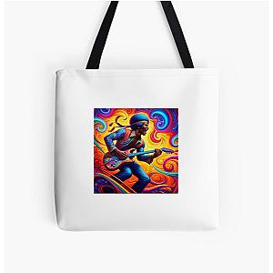 Jimi psychedelic All Over Print Tote Bag