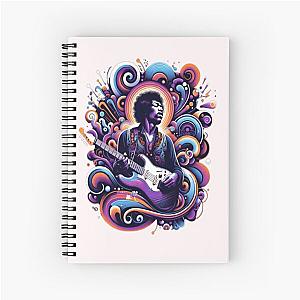 Psychedelic Strings - Hendrix Inspired Abstract Spiral Notebook