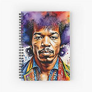 Jimmi Hendrix Portrait Painting Art Spiral Notebook