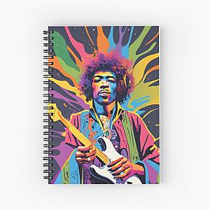 Psychedelic Jimmy Hendrix and his Guitar Spiral Notebook