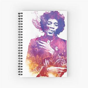 Jimmy Hendrix Watercolor Splash Art Spiral Notebook