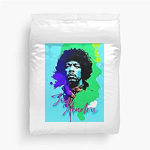 Portrait of Jimi Hendrix painted in graffiti style Duvet Cover