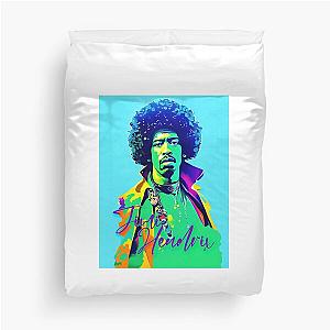 Portrait of Jimi Hendrix painted in graffiti style Duvet Cover