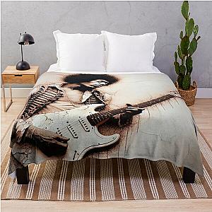 Jimi Hendrix and Guitar Throw Blanket